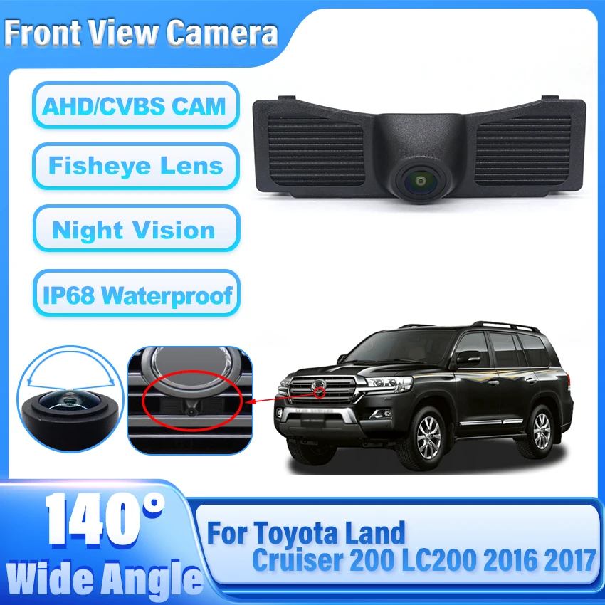 

CCD автомобильная камера переднего вида для парковки ночного видения, положительная водонепроницаемая камера с логотипом, широкоугольная камера для Toyota Land Cruiser 200 LC200 2016 2017