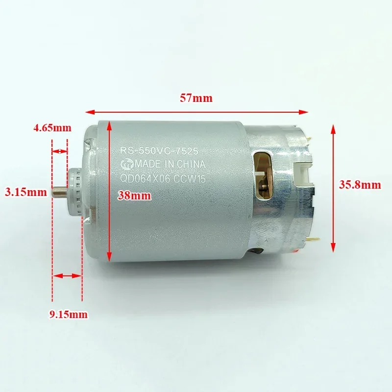 MABUCHI RS-550VC-7525 CCW15 DC 10.8V 12V 14.4V High Speed Power Mini 36mm Motor 3.15mm Shaft DIY Electric Drill Garden Tools