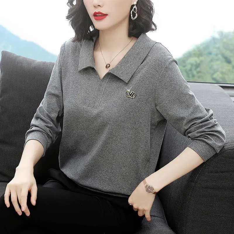 Fashion Lapel Solid Color All-match Blouse Women\'s Clothing 2023 Spring New Oversized Casual Pullovers Loose Office Lady Shirt