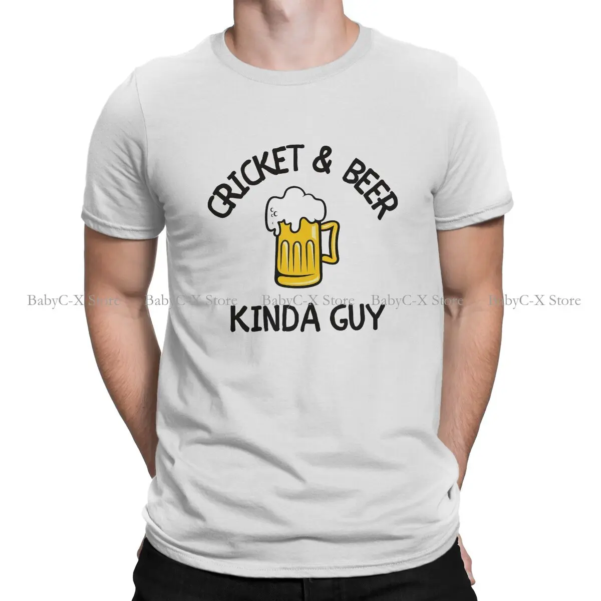 Cricket Ball Sport Polyester TShirts Beer Kinda Guy Personalize Men's T Shirt New Trend Clothing Size S-6XL