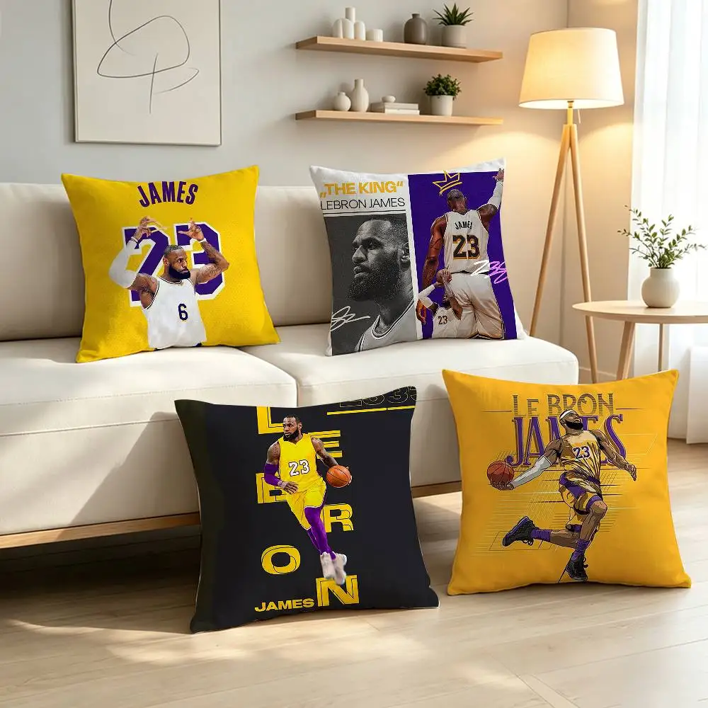 Basketball Legend LeBron J-James Pillow Case Pattern Printed Pillowcase For Living Room Sofa Cushion Cover