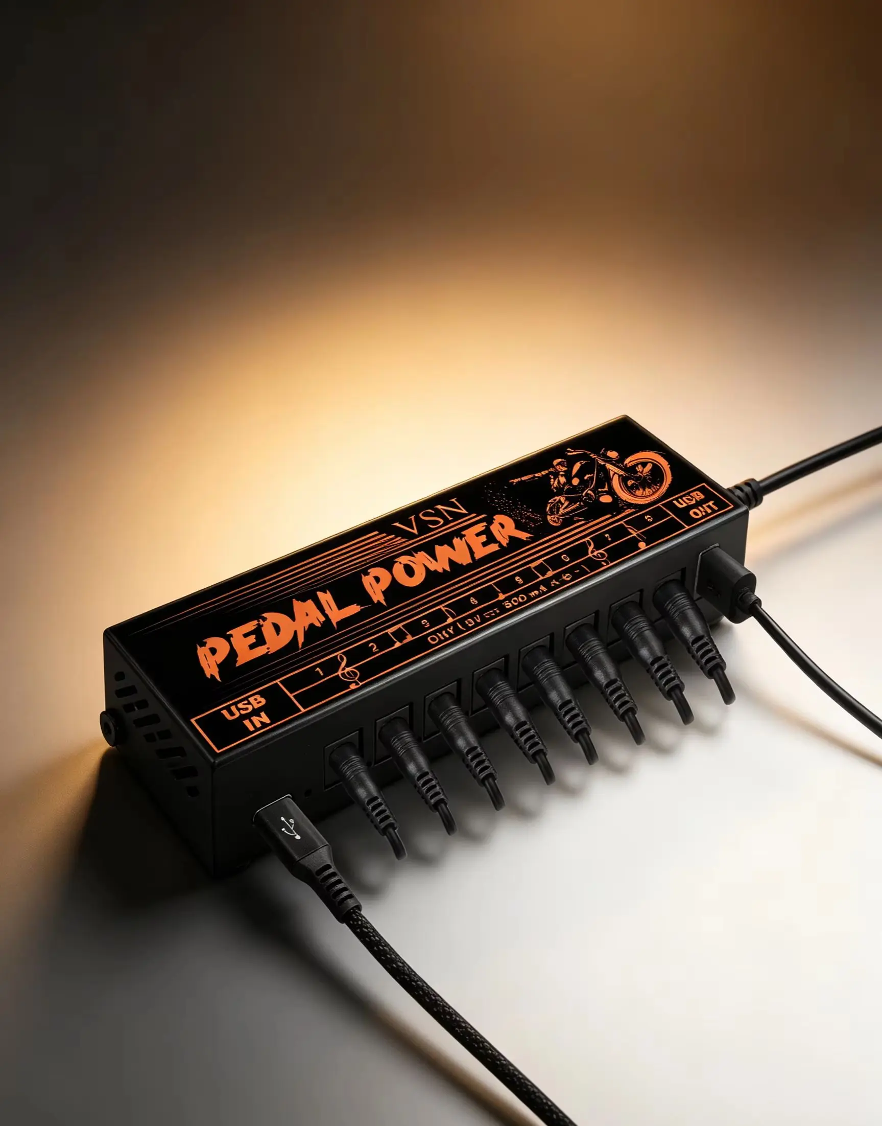 VSN Effect Pedal Power Supply Source 8 Isolated DC Type-C Inputs Outputs 5V USB Output 9V 300mA Protection Guitar Accessories
