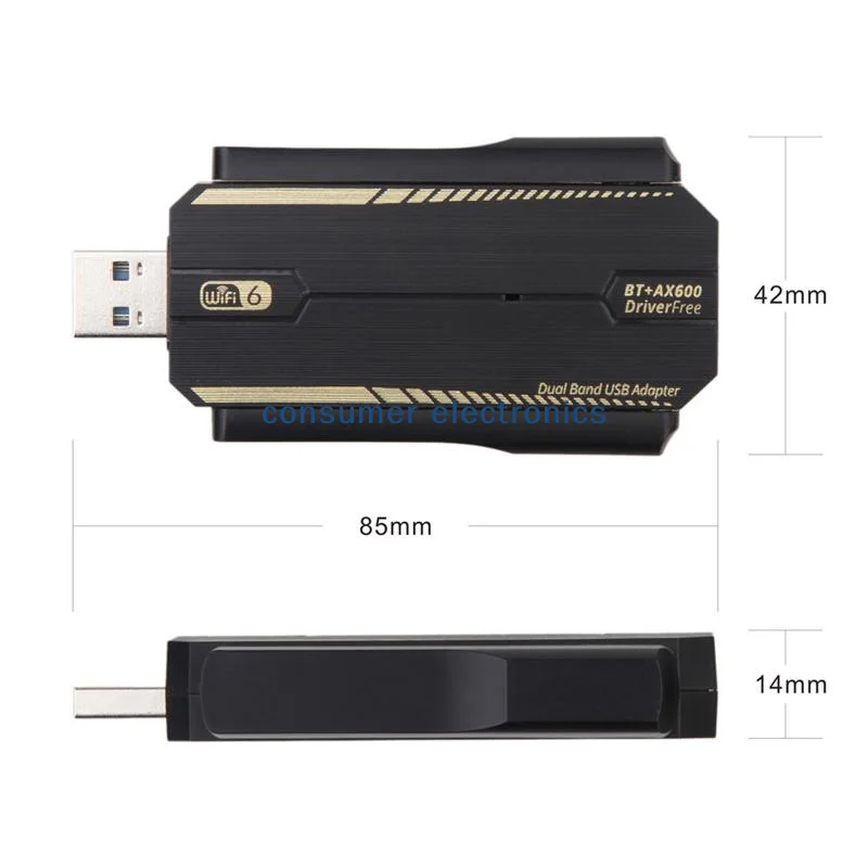 

portableWiFi 6 AX600 Bluetooth 5.4 Dual Band Adapter 2.4G 5Ghz USB Receiver High Speed for Office Gaming Laptopspractical