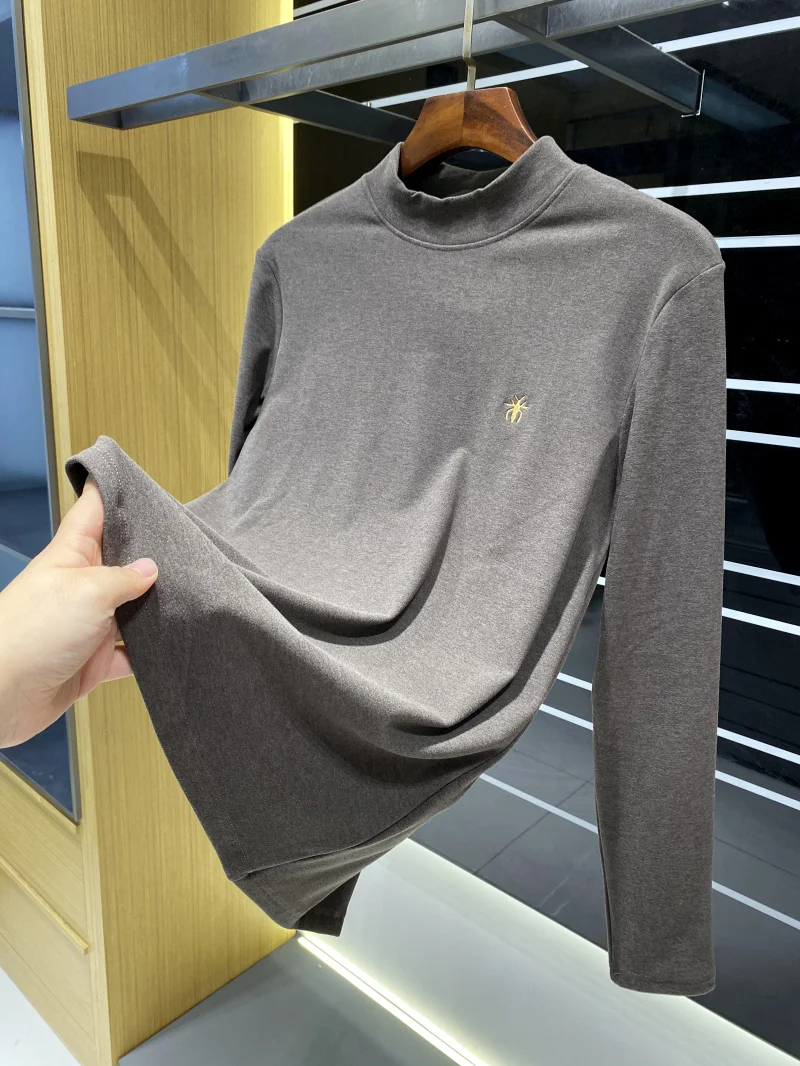 

Faionable Embroidered Men's Thermal Underwear Top High Quali Comfortable Long Sve T-irt for Autumn Winter Season