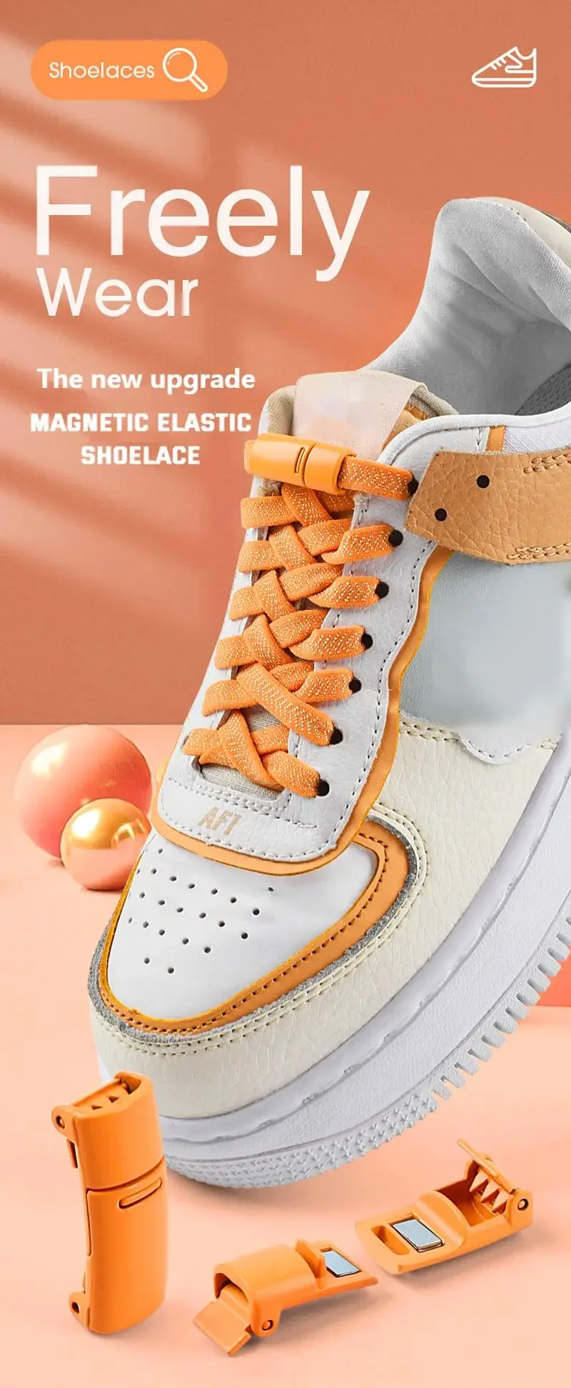 Bunte Magnetische Schnürsenkel Elastische Schnürsenkel ohne Binden für Kinder & Erwachsene Flache Gummi-Schnürsenkel für Schuhe – Detail 1