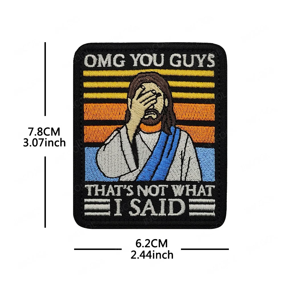 Parche bordado velcro Jesús divertido – Nunca dije eso para ropa - imagen 2