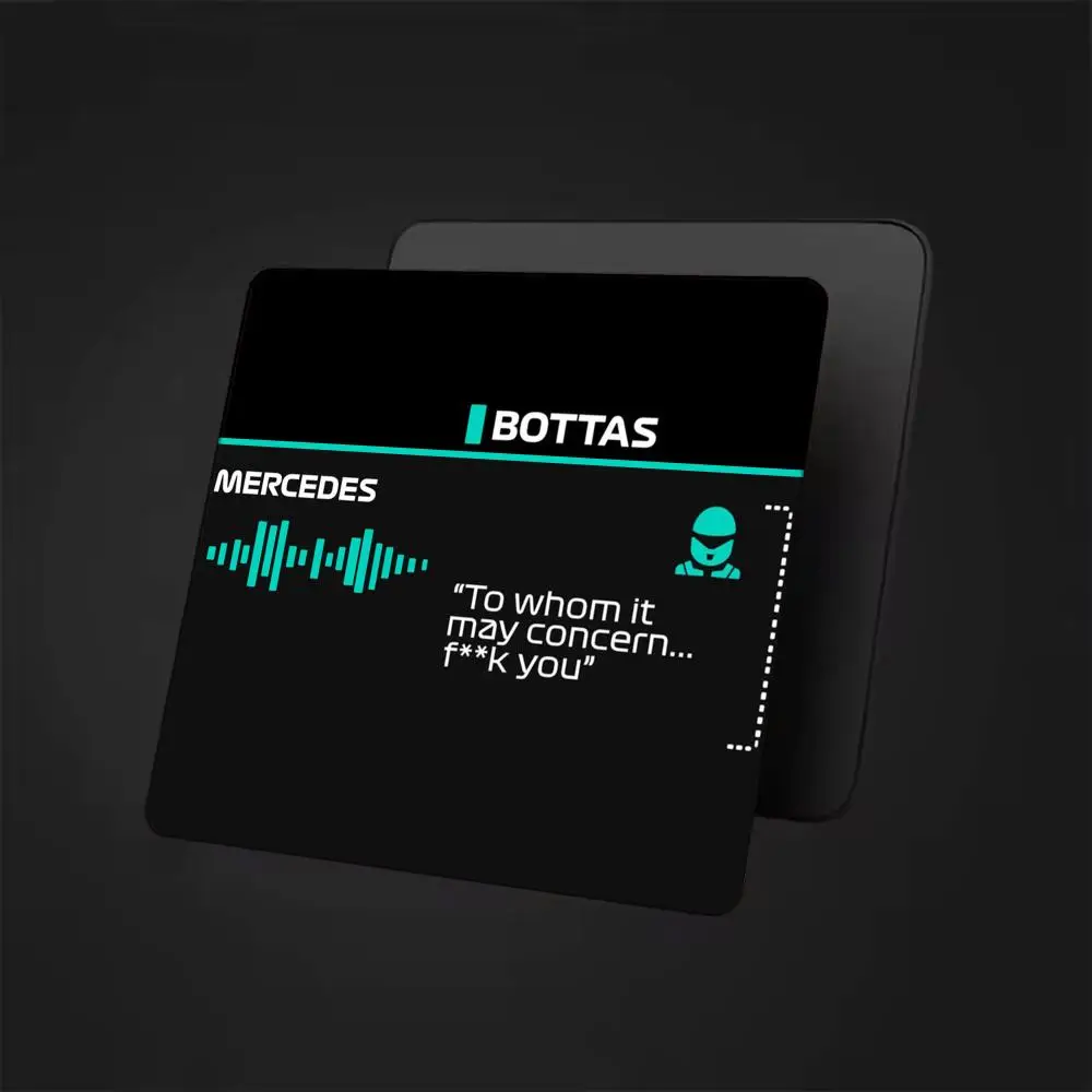F1 Racing Driver Quotes Mouse Pad Cartoon Rubber Small Desk Mat for PC Office Keyboard ROG Esports Game 1pc 2D Flat