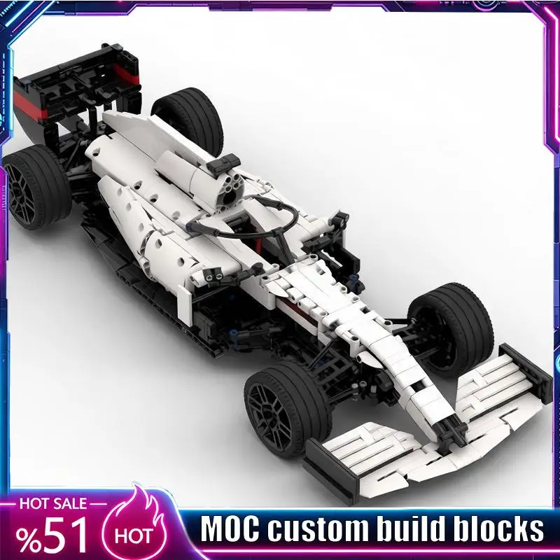 1584 Parts Aerodynamic Open Wheel Racing Vehicle Model Custom Building Blocks Diy Assembly Puzzle Educational Toy Popular Gifts