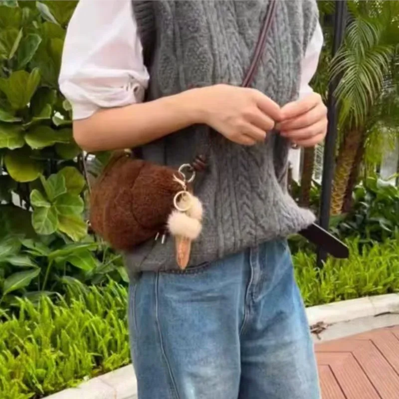 JIAERDI لطيف امبسوول الكرواسون حقيبة المرأة ريترو براون المدمجة حقيبة كتف السيدات الكورية شخصية حقيبة كروسبودي عادية 2025 #5