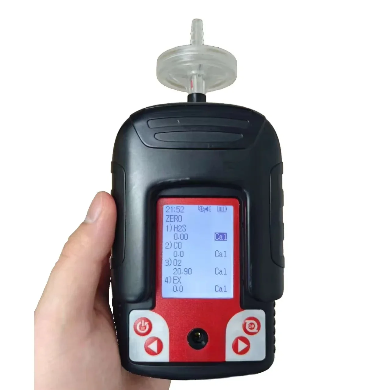 Portable multi-gas detector with explosion-proof housing for use in hazardous areas