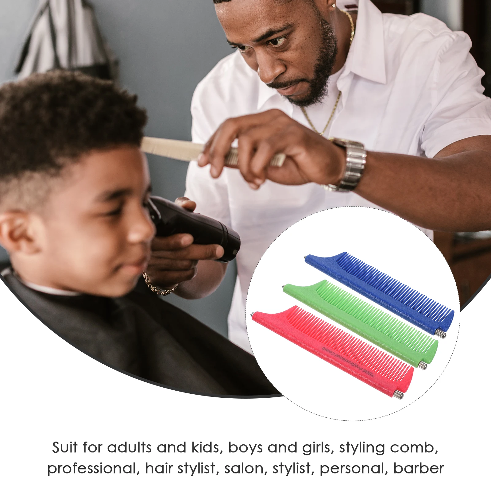 

3pcs Steel Pin Pointed Tail Comb Stretch Salon Rake Comb For Hair Styling Durable Lightweight Professional Barber Tool Unisex