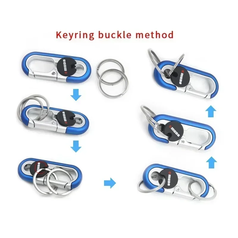 New Keychain Key Holder Keyring Men\'s Fashion Key Chain Gift Metal Key Ring Car Styling Auto Car Accessories( Orange, Blue)