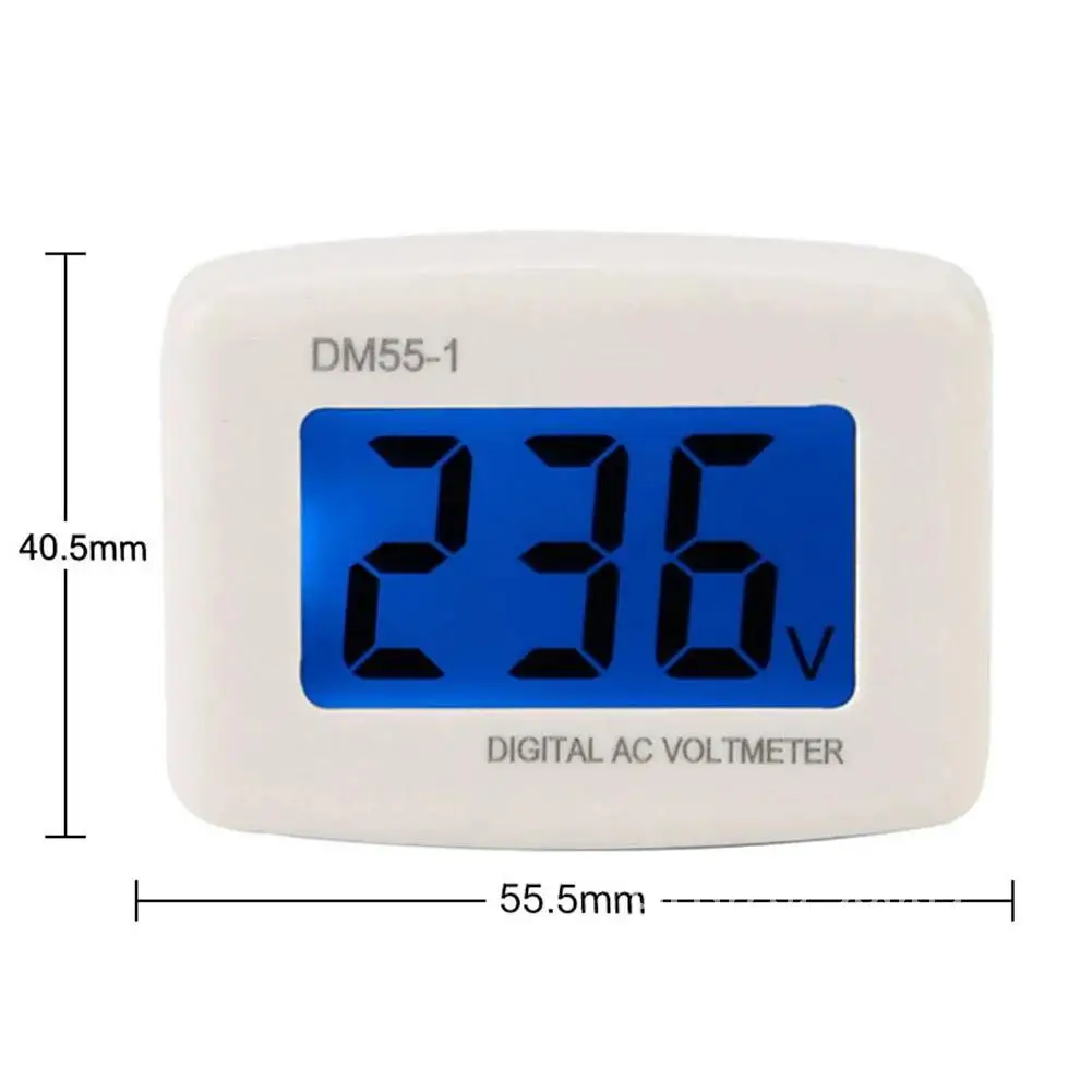 DM55-1 Digital Voltmeter AC 80-300V LCD Digital Voltmeter Volt Meter Socket Wall Mounted 110-220V Voltage Tester Meter Header