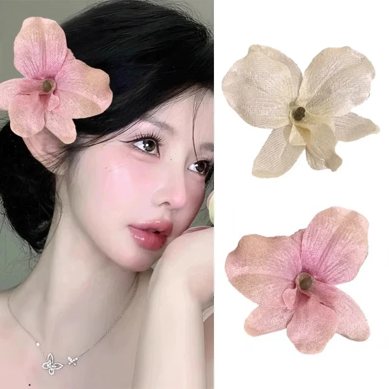

Simulated Orchid Hairpins Flower Hair Clip For Women Seaside Hairpin Side Clip Fashion Hair Accessories