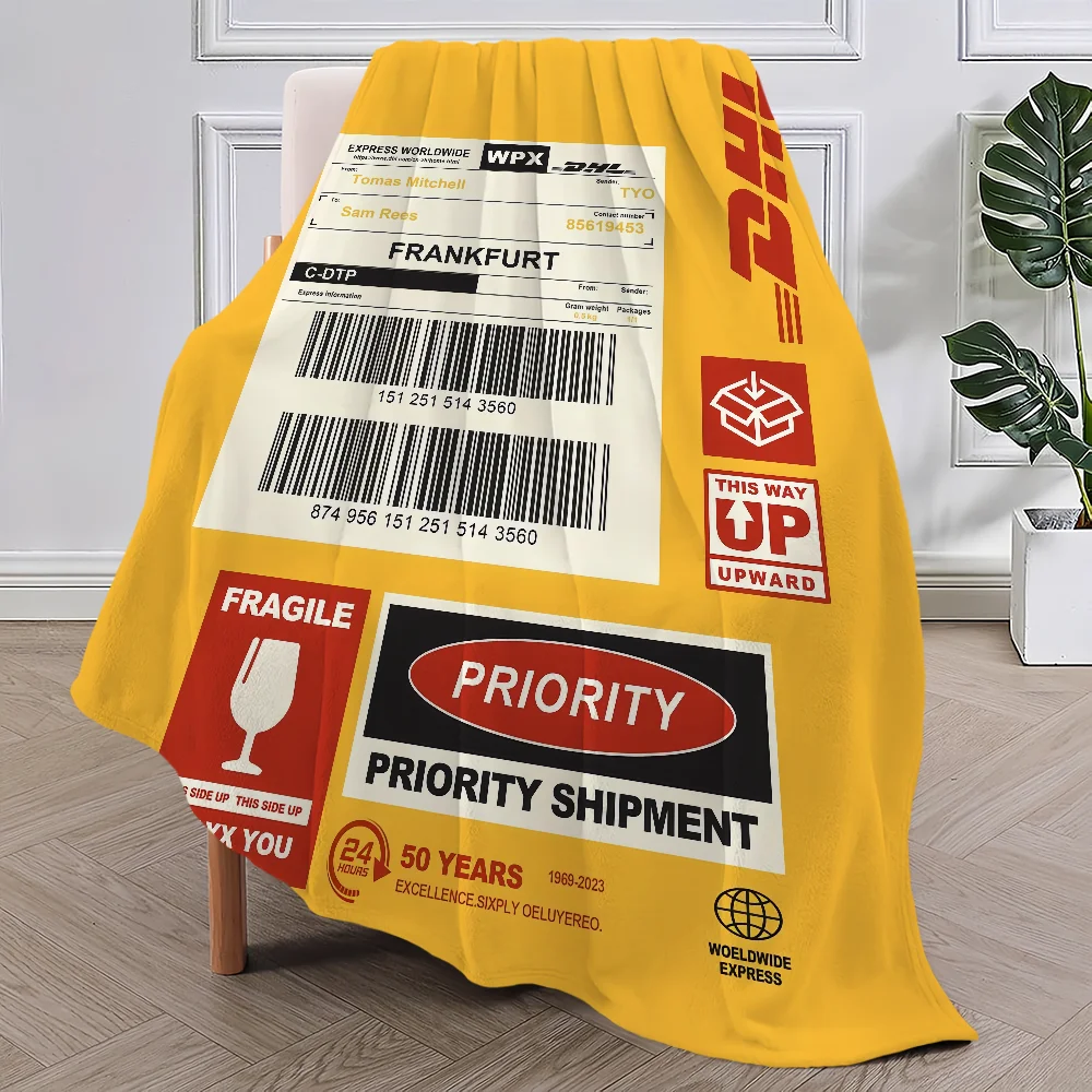 

Fashion Logo D-DHL-S Cool Blanket Plush Nap Sofa rug for Living Room Warm Office Bedroom Birthday Home Travel Kid Gifts
