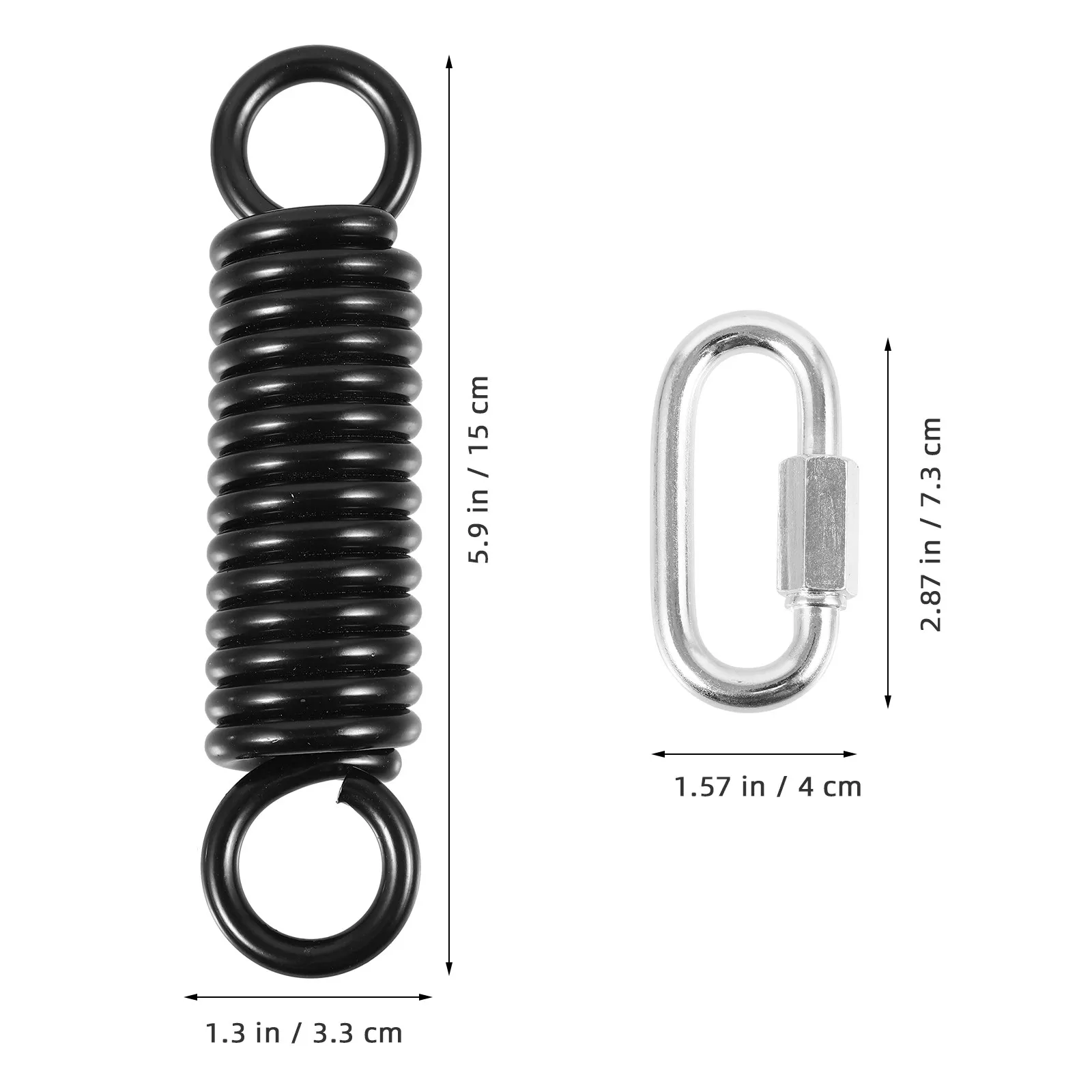 1Set Industrial Metal Hammock Chair Spring Set Swing Hanging Spring Kit for Porch Swing Punching Bag Hanging Plants Secure
