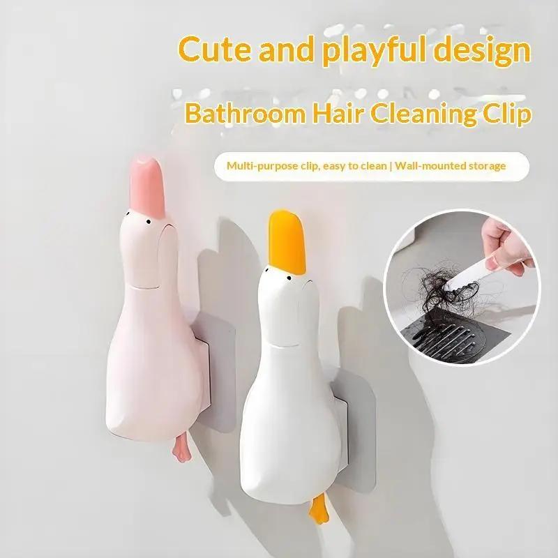 2026 NEW Duck Double Ended Cleaning Brush 2-in-1 Scraper & Bristle with Hang Hole for Bathroom Kitchen Sink Stain Removal 1Pc
