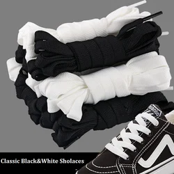 1 Pair Classic Black/White Shoelaces Soft Polyester Shoe laces for Sneakers Shoelaces replacement for sport Shoelaces 100cm