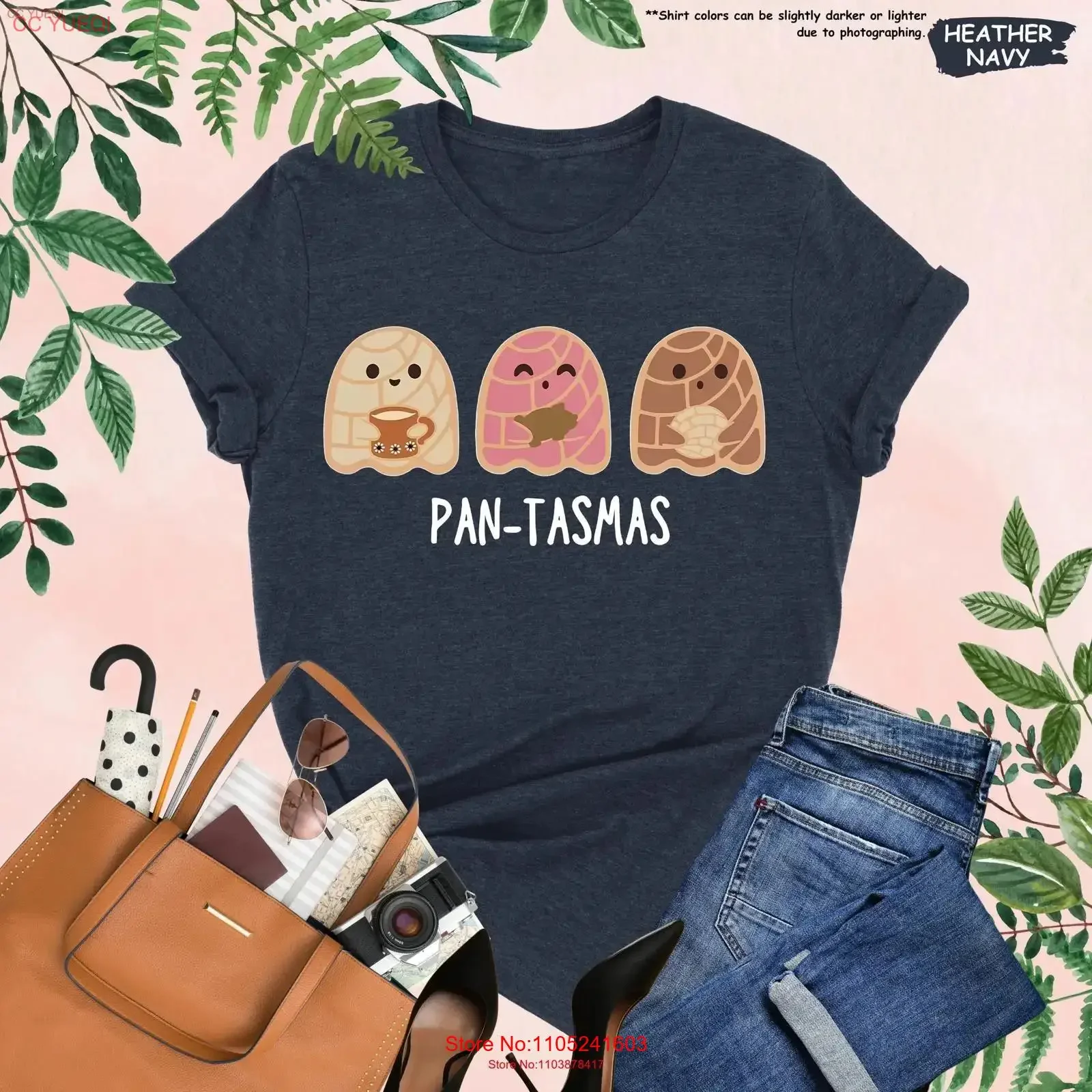 Pantasmas GhosT T Shirt Funny Halloween Mexican Spooky Season Conchas Latina For vintage Washed Top For Everyday Wear Versatile