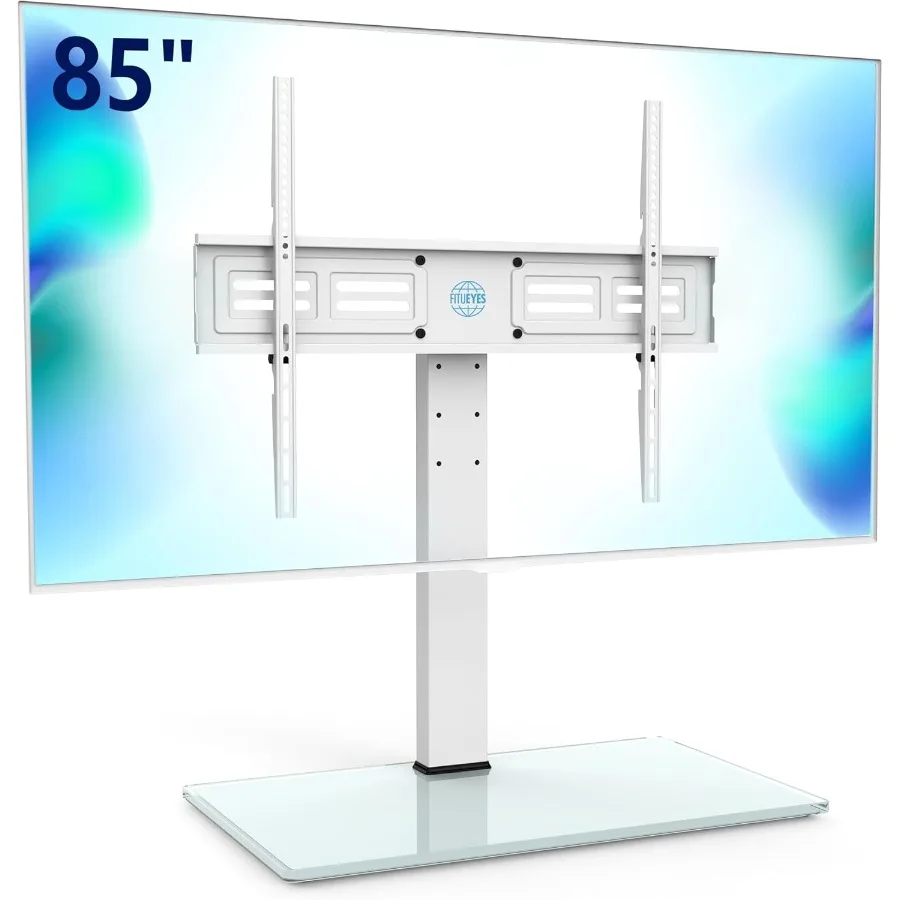 

Universal TV Stand with Swivel Mount Designed for 5085 Inch Flat Screens Featuring Height Adjustable Tempered Glass Base That S