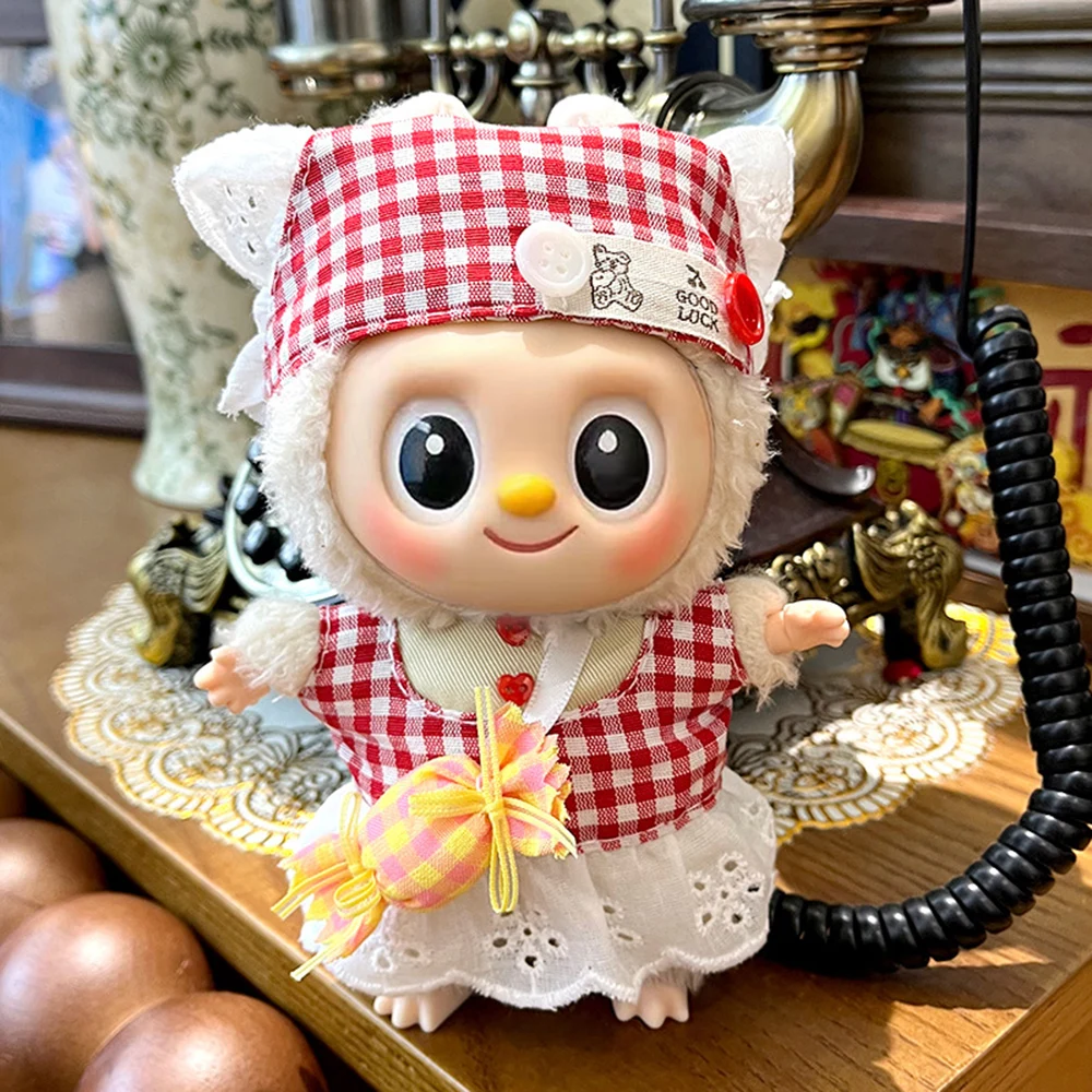 الصينية تشيباو أزياء الملابس قبعة مجموعة ملابس دمى ل V1/V2/V3 Labubu الملابس والاكسسوارات