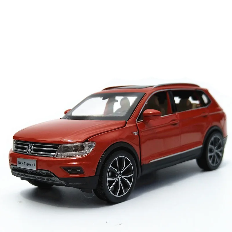 Tiguan SUV modelo de coche de aleación, juguete de fundición de Metal fundido a presión, sonido y luz, vehículo de juguete para niños, 1:32