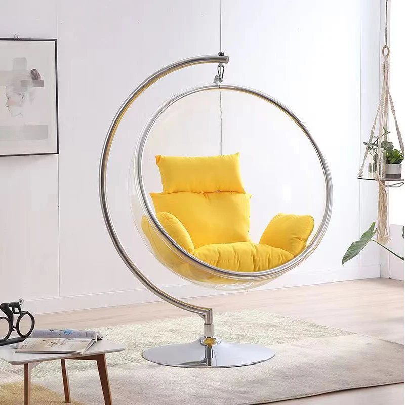 Internet celebrity bubble chair acrylic transparent space chair indoor and outdoor leisure hanging blue cradle outdoor courtyard