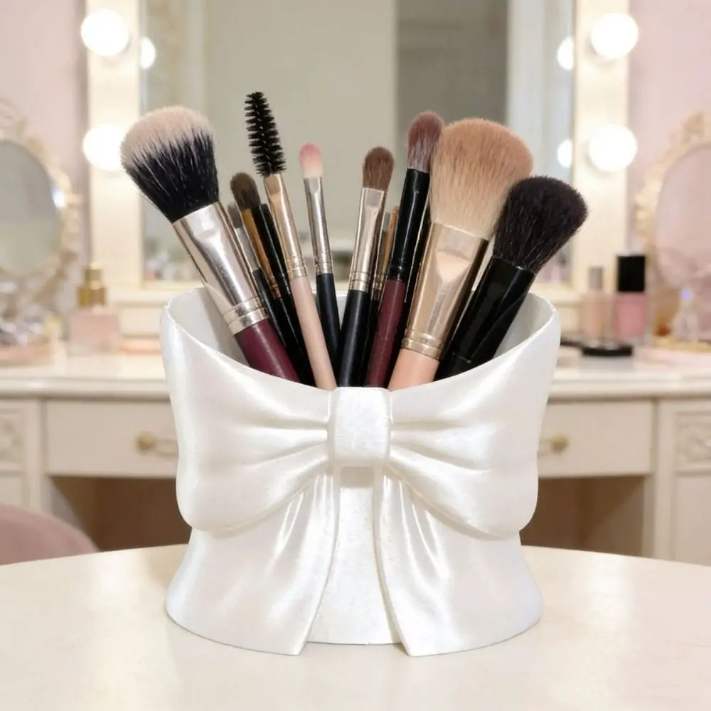 Cute Bow 3D Printed Pen Container 3D Printed PS Makeup Brush Holder TPU Cosmetic Brush Organizer Cosmetic