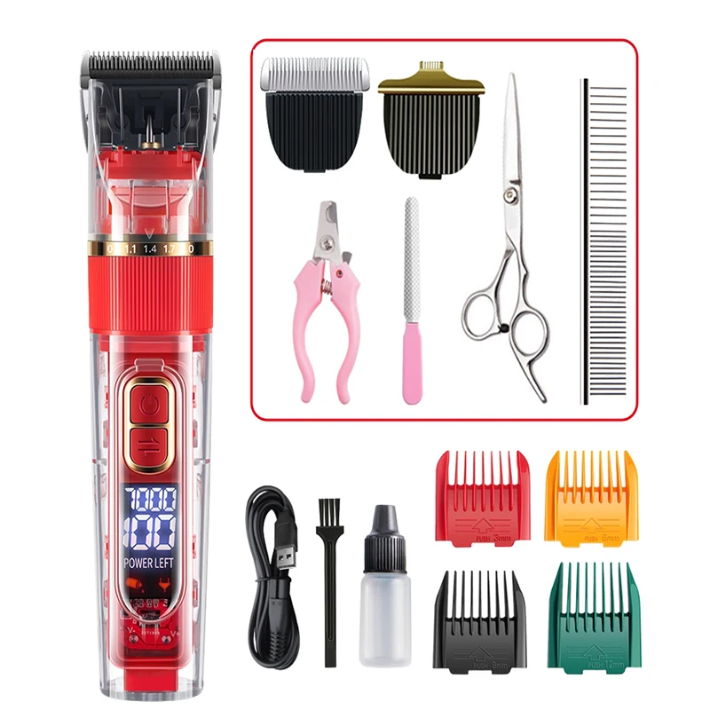 Pet Electric Hair Trimmer Hair Trimmer Dog Cat Multifunctional Shaver Set Waterproof Epilator Hair Clipper Pet Cleaning Supplies