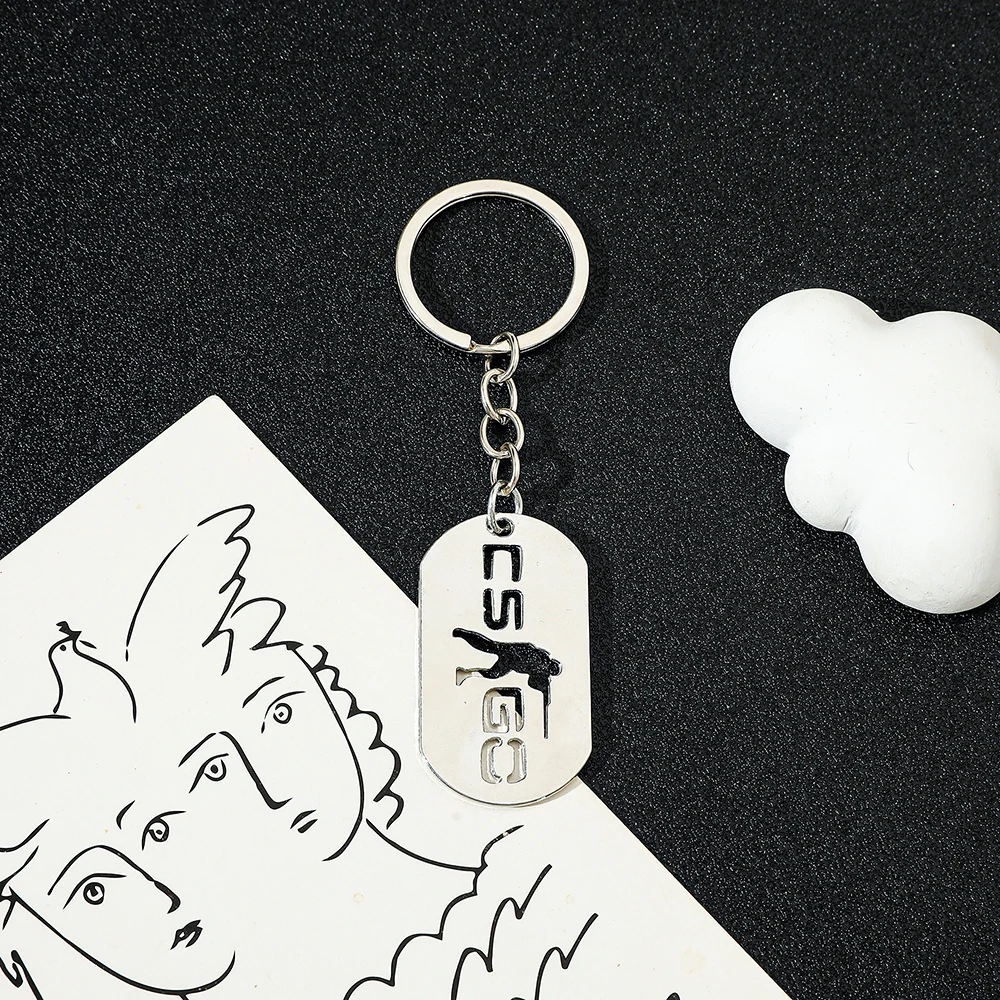 CSGO Metal Keychain Alloy Key Chains for Men Counter-Strike GO Game Backpack Accessory Male Keying Porte Clef Chaveiro