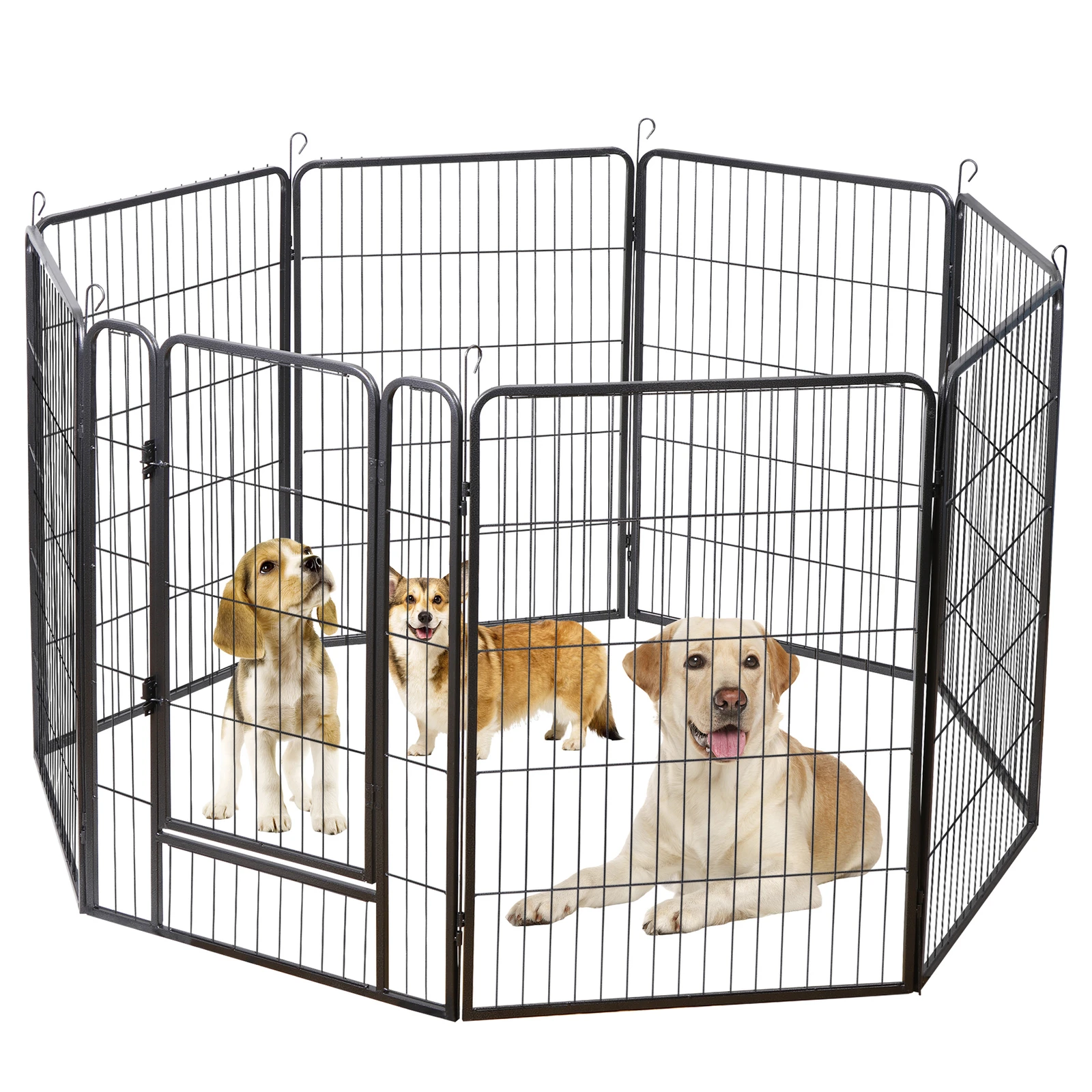 

Dog Playpen 8 Panel 40 Inch Foldable Pet Exercise Pen with Door for Indoor Outdoor Use Dog Containment Fence Puppy Play Area
