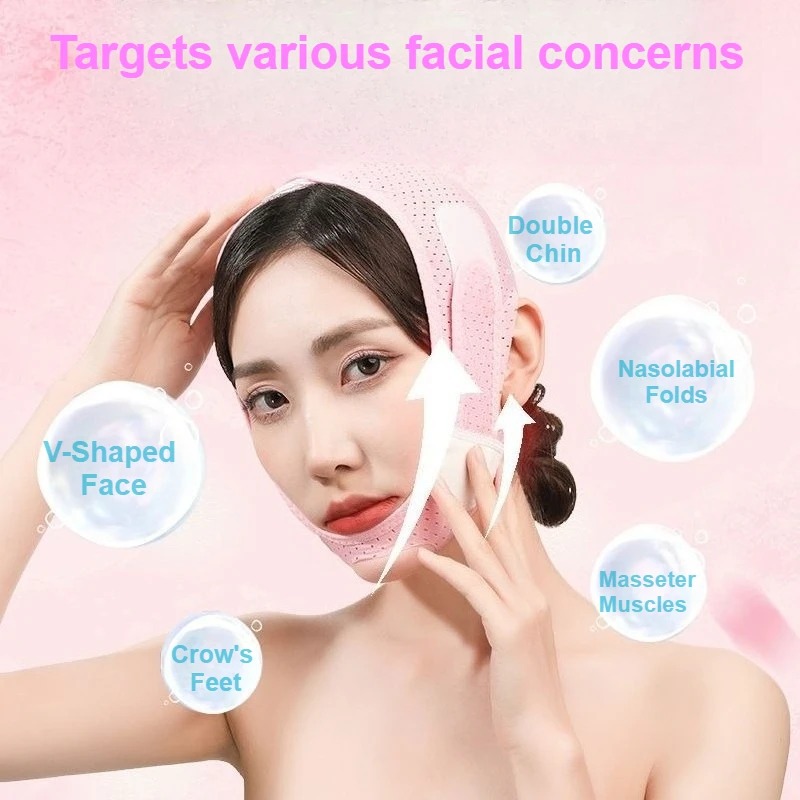 V Face Lifting Mesh Band Double Chin Reducer Nasolabial Anti Wrinkle Slimming Breathable Beauty Health Comfort Soft New Upgrade