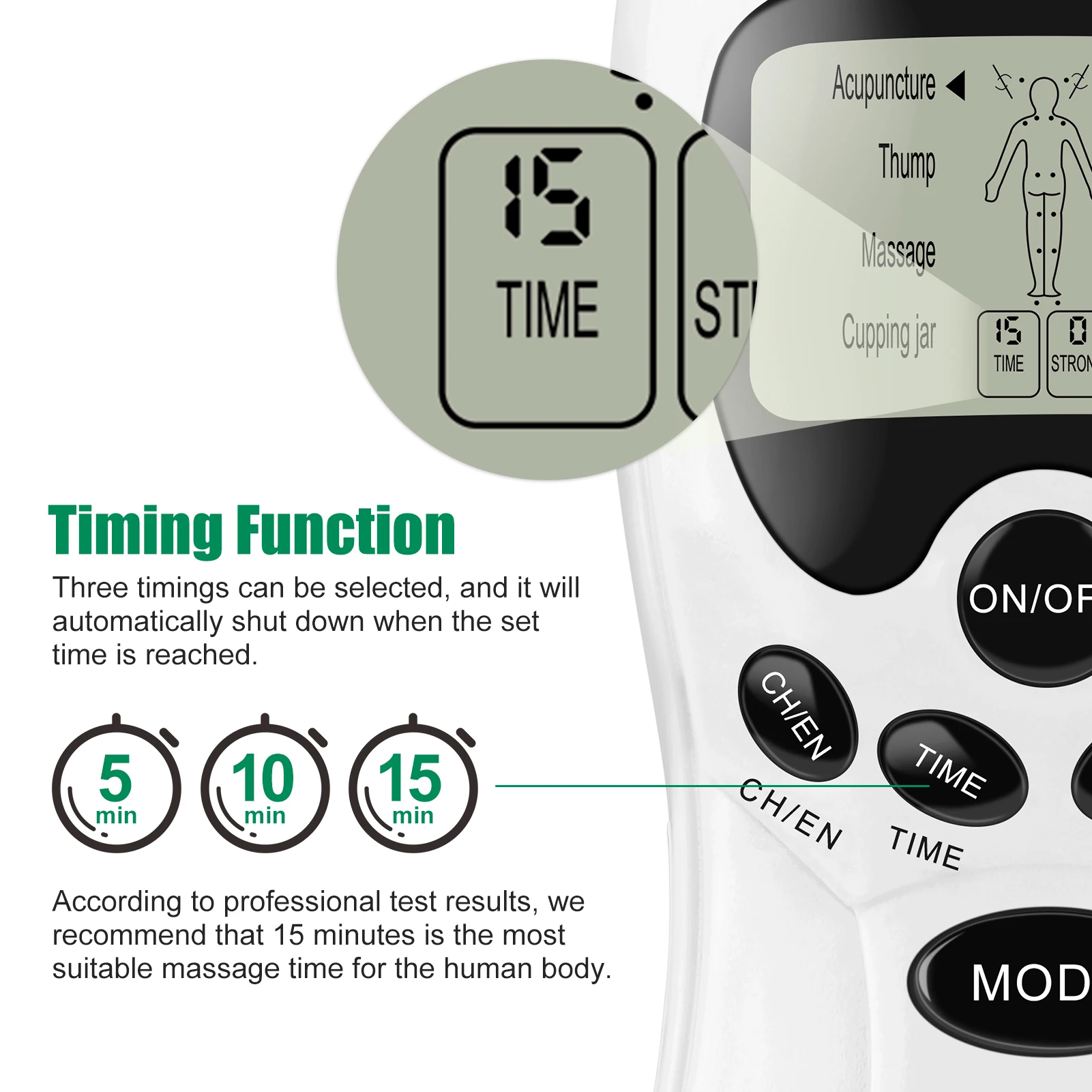 Unidad Tens de 8 modos EMS Estimulador muscular fisioterapia microcorriente pulso de baja frecuencia anticelulítico masajeador corporal eléctrico EMS