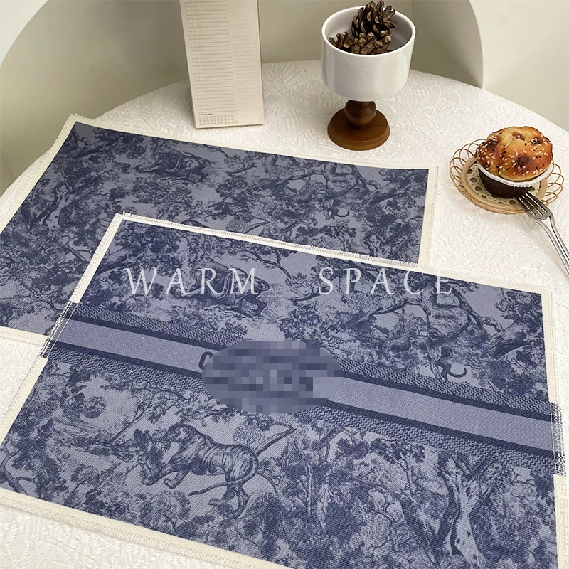 

D Linen Restaurant Mats Table Waterproof Insulation Decorative Plate Mats Dining Table Decoration Accessories Logo mesa tables