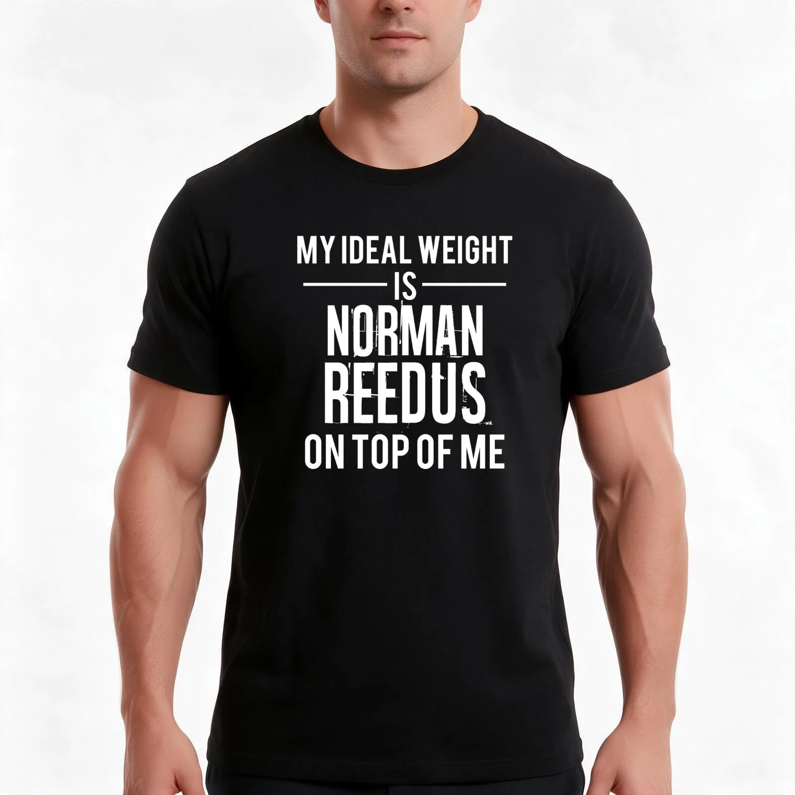 Ideal weight - Norman Reedus T-Shirt Summer Casual Cotton Tee Oversized Streetwear Tops Vintage Graphic Print 100% Cotton