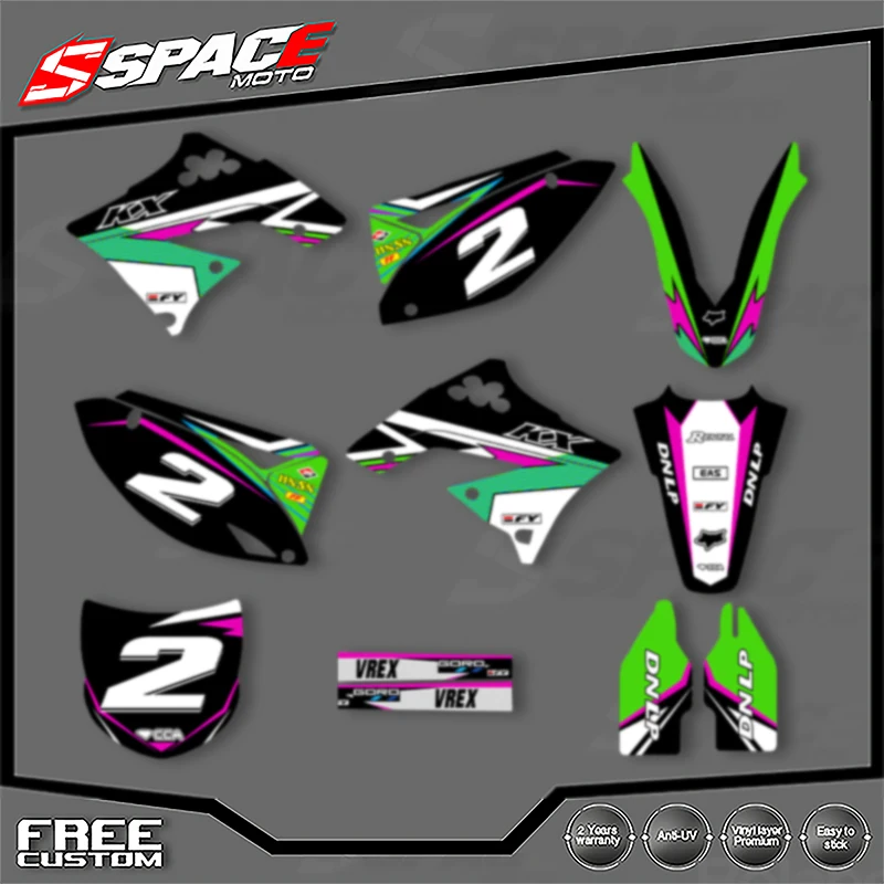 

SPACE Motorcycle Graphics Decals Stickers for KAWASAKI 2009 2010 2011 2012 KXF250 Decals Stickers Kits 006