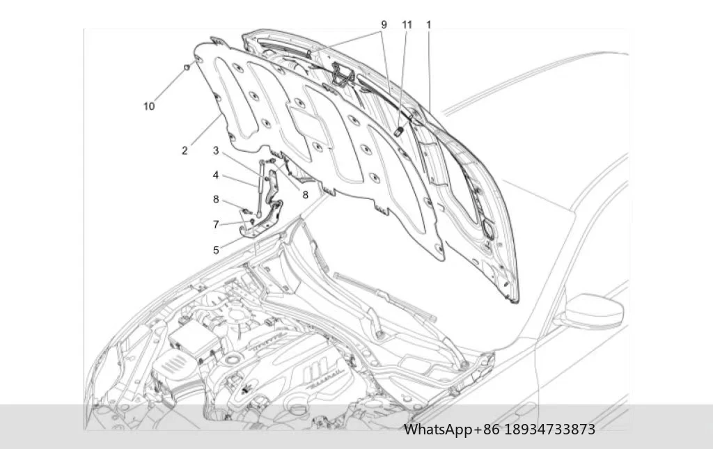 Car cover front hood engine cover suitable For Maserati Ghibli OEM 673004773