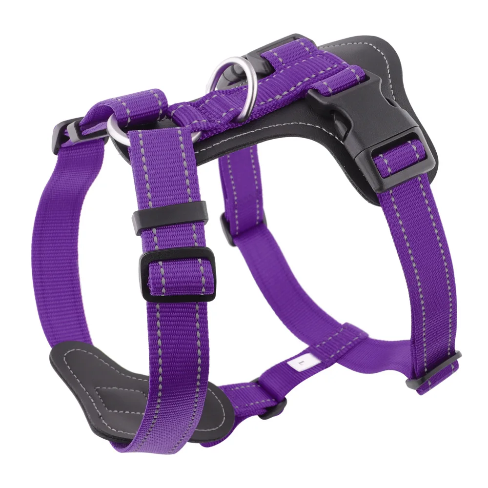 Harnais gilet en cuir - violet 6