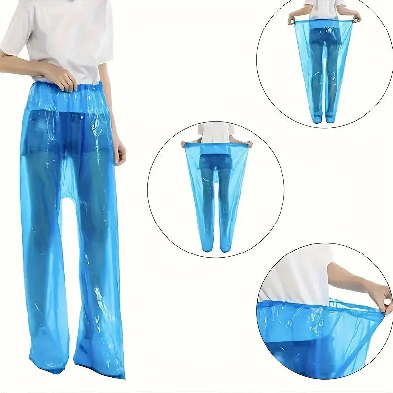 Pantalones impermeables desechables de 5 uds., equipo de lluvia para ciclista de motocicleta, protección envuelta en los pies para clima húmedo