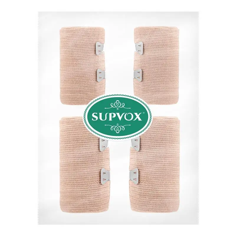 SUPVOX-Rouleau de compression rond élastique, 4 pièces, avec clips métalliques supplémentaires, pour le soutien de rinçage, pour les blessures au niveau des bras, des jambes et de la poitrine