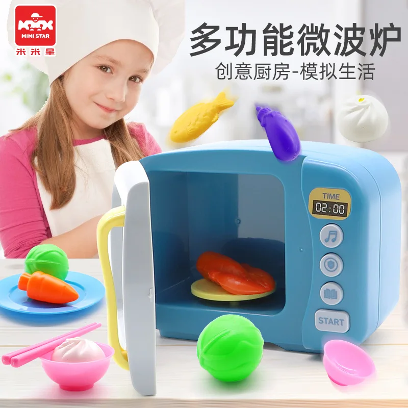 Simulation Von Kleinen Geräten Kinder Elektrische Mikrowelle Spielzeug Küche Ofen Kinder Spielen Haus Kochen Interaktives Spielzeug
