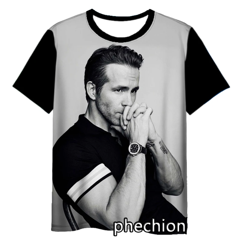 phechion New Fashion Men/Women Ryan Reynolds 3D Print Short Sleeve T-Shirt Casual Hip Hop Summer T Shirt Tops S208