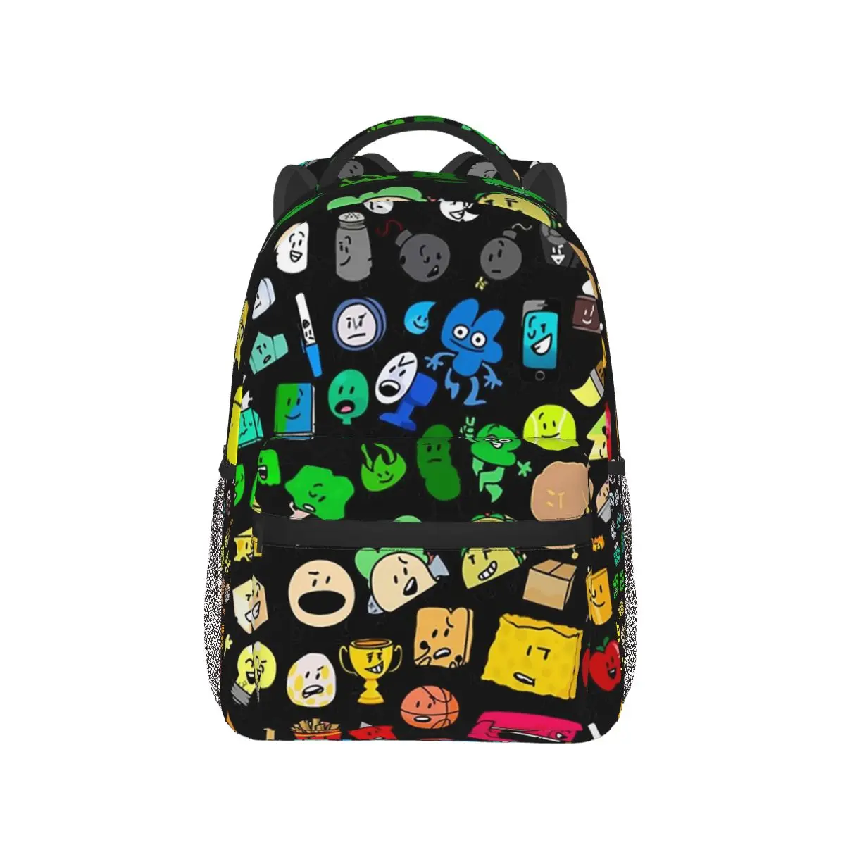 Classic BFDI Inanimate Insanity All Characters (Transparent) Backpacks Bookbag School Bags Cartoon Travel Rucksack Shoulder Bag