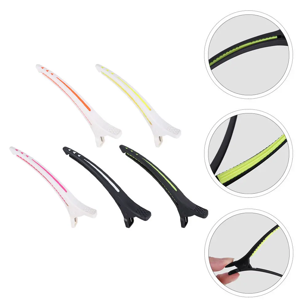 

5Pcs Duckbill Hair Clips Plastic Barber Hairdressing Clamps for Hair Cutting Styling Blow Drying Salon Partition Bangs Fixing