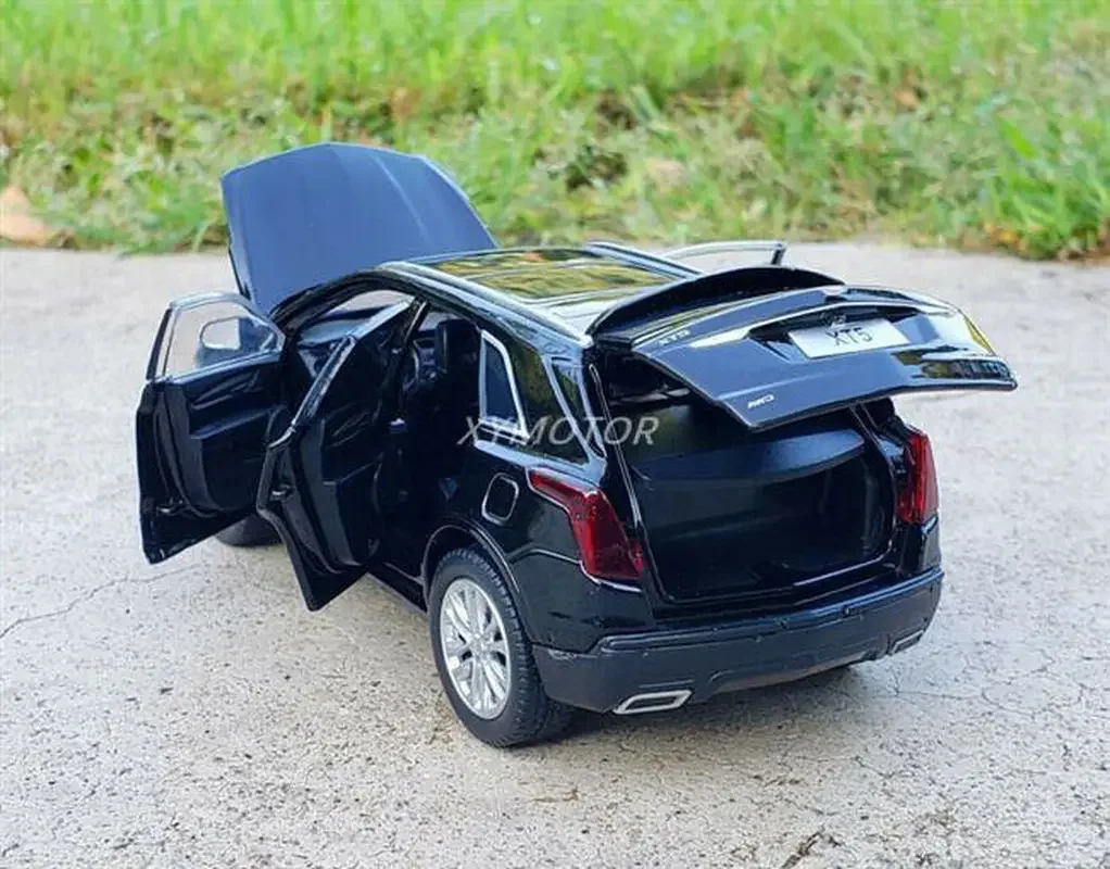 NEW 1/32 JKM For Cadillac XT5 SUV Sound light Pull back Diecast MODEL CAR Toys Gifts Black/White/Red Metal,Plastic,Rubber