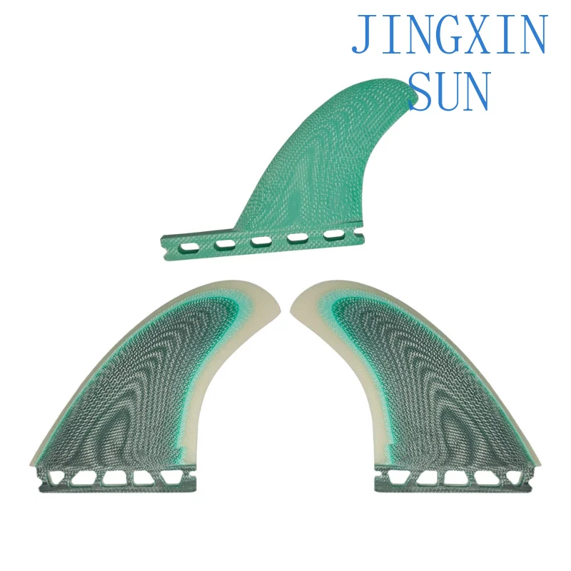 Wholesale Neon Color Surfboard Fins Set Thruster and Two Tab Fiberglass Honeycomb Foam Water Surfing Three Fins