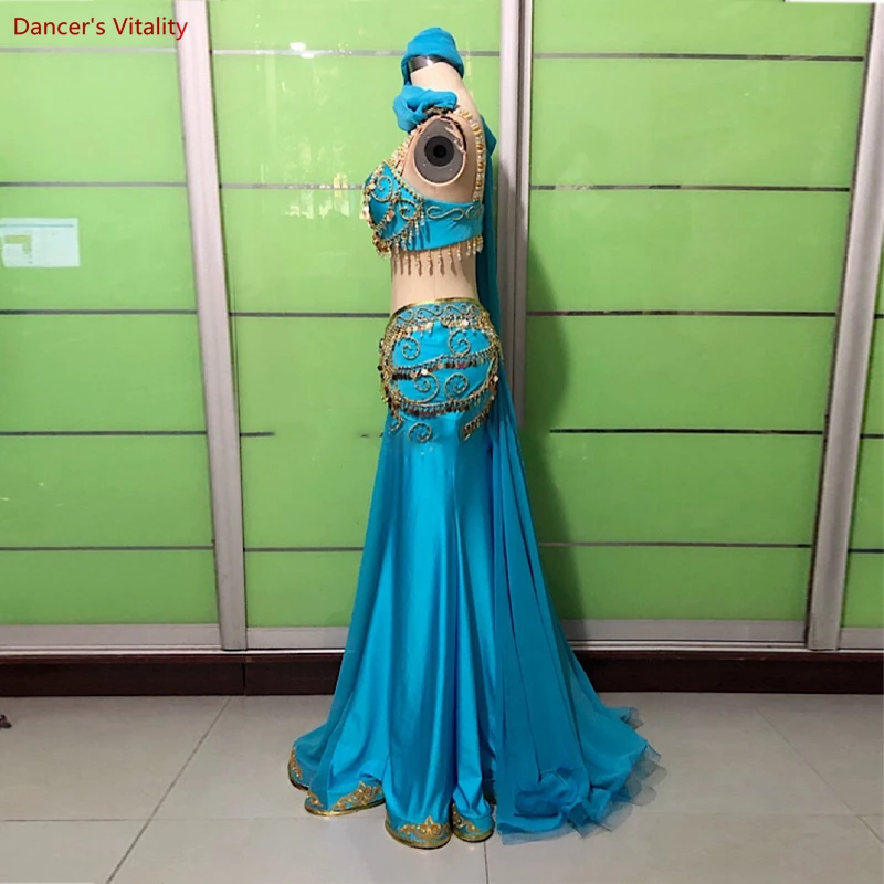 Belly Dance Performance Costumes Set Princess Jasmine Belly Dance Clothes Desert Private Custom-made Indian Oriental  Outfit