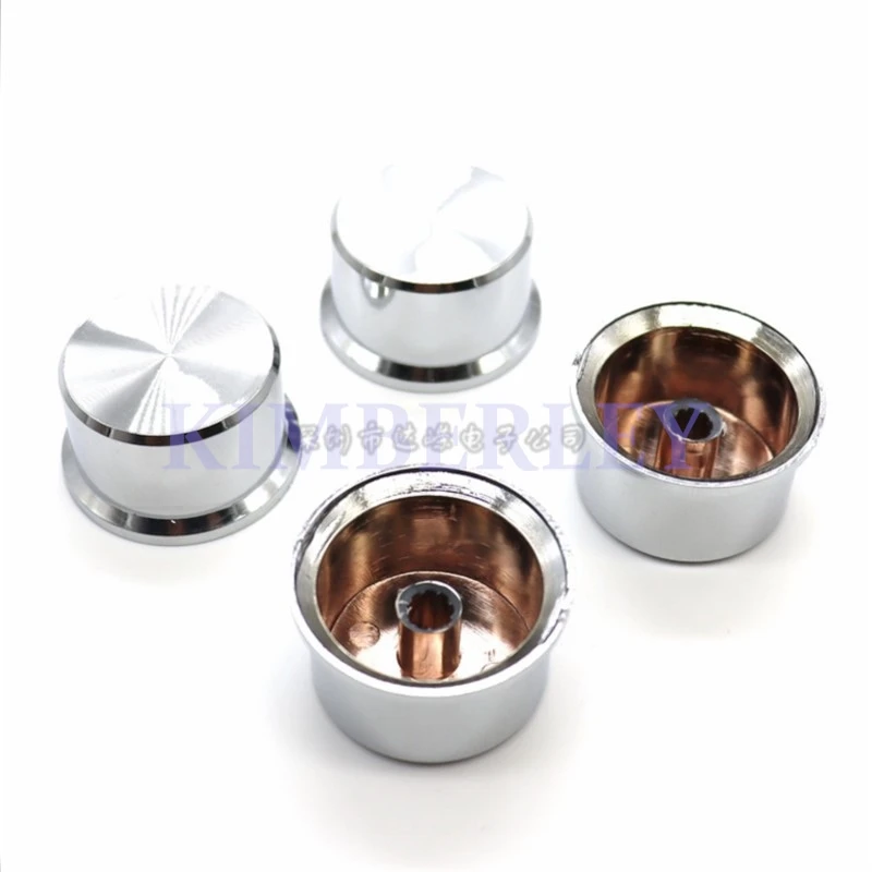 2 Piece 35 X 20MM Silver Water Plated Knob Cap Potentiometer Knob Cap Power Amplifier Volume Adjustment Switch Cap Plum Shaft