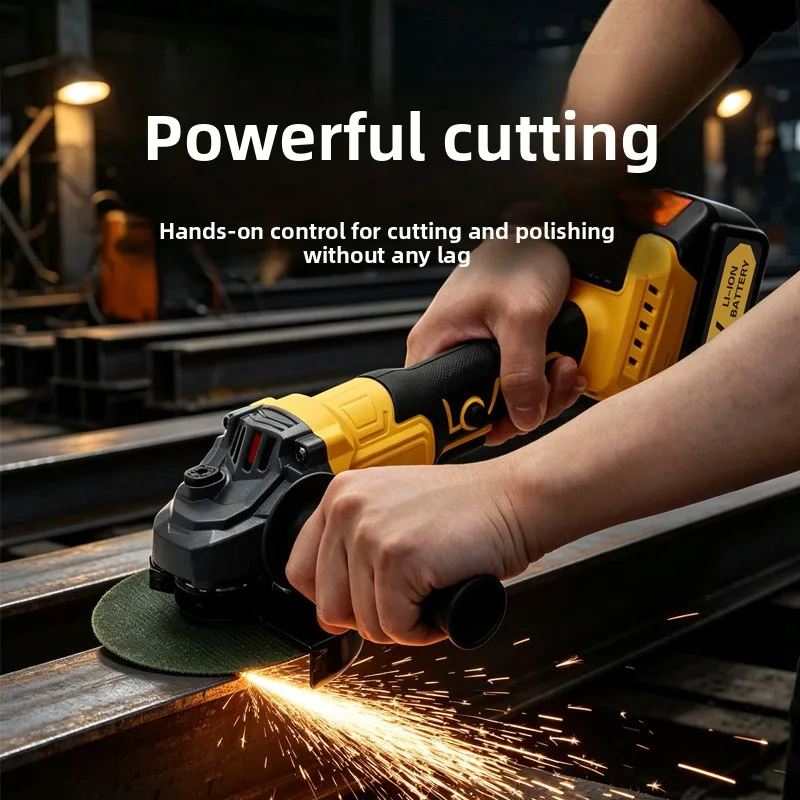 Cordless Brushless 125mm Angle Grinder Li‑ion Battery Multifunctional Grinder for Cutting Grinding Polishing