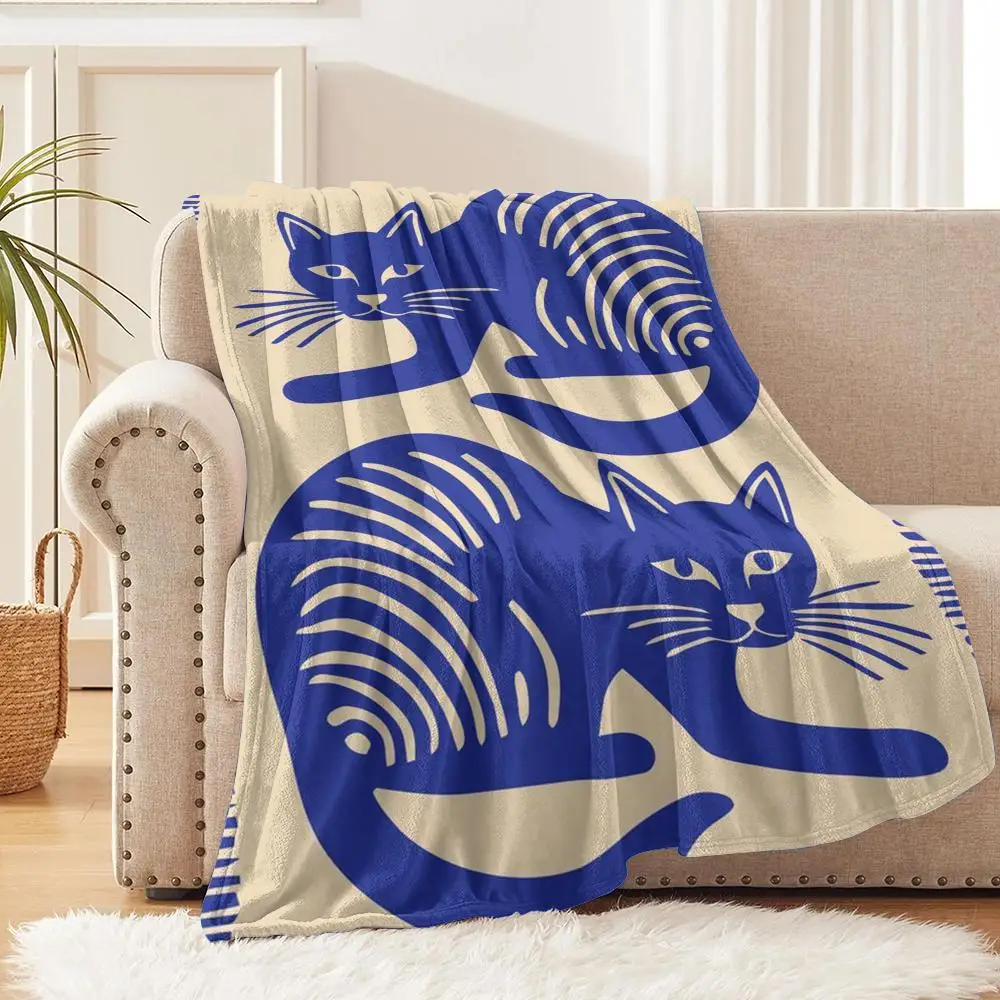 Ancient Egypt Abstract Tiger Leopard Throw Soft Flannel Throw Lightweight Summer Home Nap Blanket for Sofa Cozy Bed Travel
